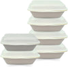 Greenwich Packaging Premium Bagasse Clamshell Box 5x7 inch - Pack of 50