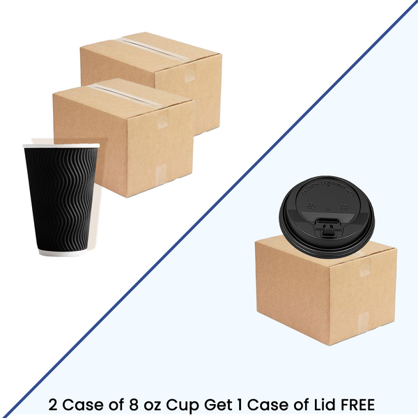 Buy 2 Cases of Cups (8 Oz) & get 1 case of Lids (500) Free