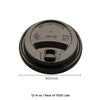 Black lid for paper cups with sipper lock 12-14 oz