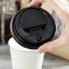 6-8 oz Black lid for paper cups with sipper lock