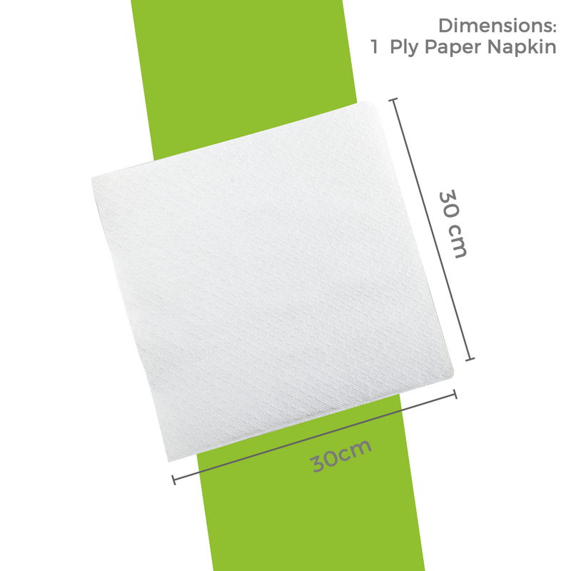 30x 30 cm White Napkin 1 ply