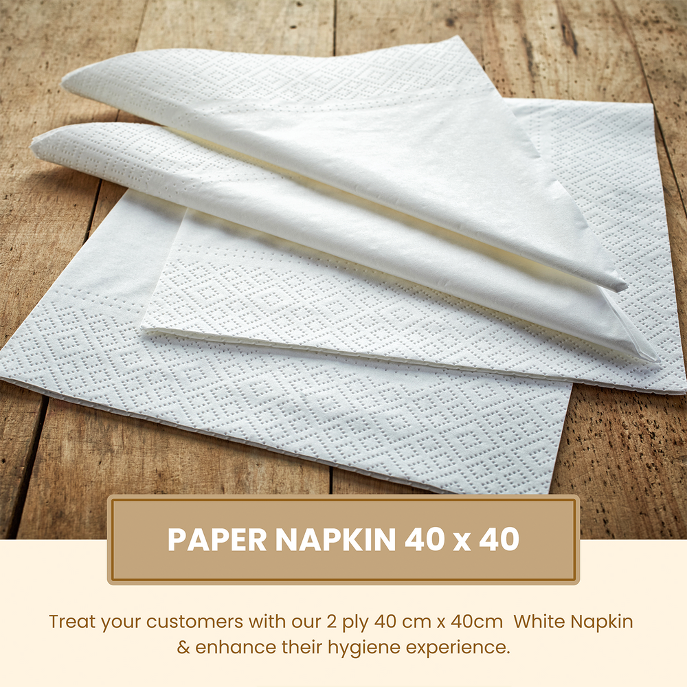 2 ply 40cm White Napkin