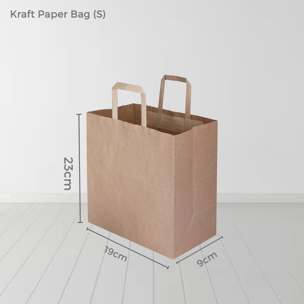 250 Bags - Small Brown Kraft SOS Paper Bag with Flat Handle