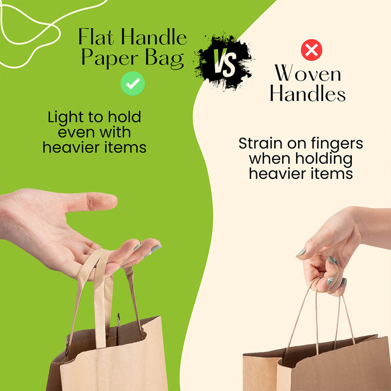 250 Bags - Small Brown Kraft SOS Paper Bag with Flat Handle