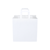 250 Bags -Medium White Kraft SOS Paper Bag with Flat Handle