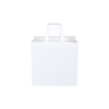 50 Bags - Medium -White Kraft SOS Paper Bag with Flat Handle - (Pack of 50)