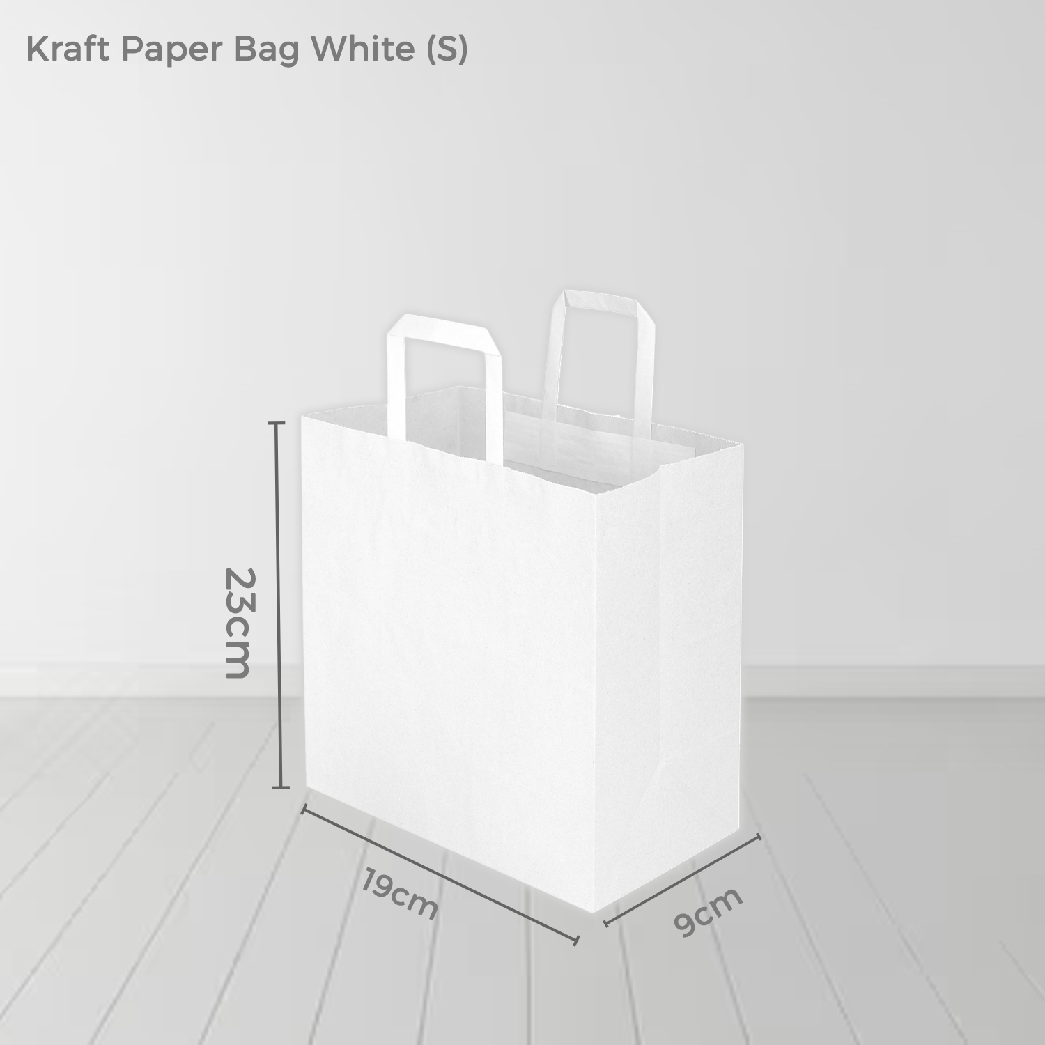 Small White Kraft Sos Paper Bag With Flat Handle Greenwich Packaging