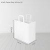 50 Bags - Medium -White Kraft SOS Paper Bag with Flat Handle - (Pack of 50)